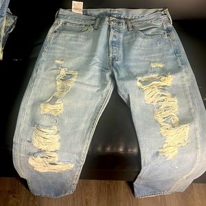 Ripped blue Jean Levi pants
